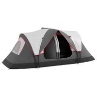 outsunny tienda de campana plegable para 3-4 personas con 2 habitaciones y bolsa de transporte impermeable 450x215x180 cm   aosom espana