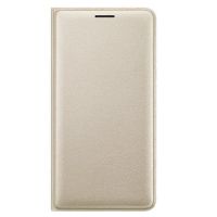 samsung flip wallet dorada para galaxy j3