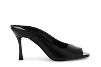 sandalias tipo mule con punta abierta en piel napa black