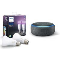 philips hue white  colour ambiance e27 bulb twin pack  echo dot 2018 - charcoal white