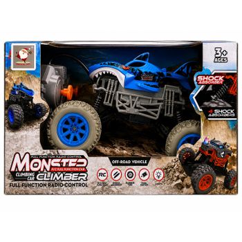 Coche Todoterreno RC con Suspensión 4x4 y Luces, Monster Truck Radiocontrol Off-Road para Niños 3+，PapaNoelToys