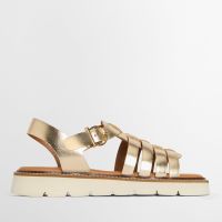 barbour womens otterburn leather fisherman sandals - uk 6 - gold