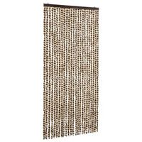 cortina mosquitera  mosquitera beige y marron chenilla 100x220 cm