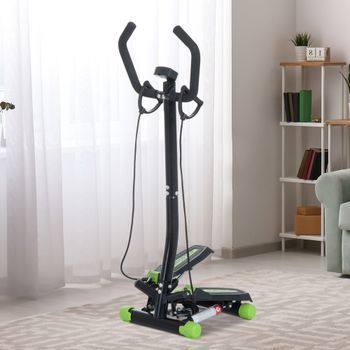 Máquina De Step Stepper Homcom Acero Abs, 40x32x125 Cm, Negro Y Verde