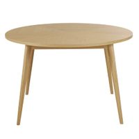 mesa de comedor redonda de roble y mdf o120 cm