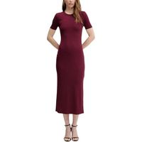 calvin klein jeans vestido largo a - modal rib ss dre lv044c902g para mujer