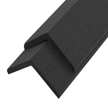 Molduras Angulares 5 Uds Wpc Negro 170 Cm Vidaxl