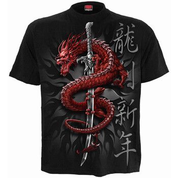 Spiral Camiseta Oriental Dragon para mujer