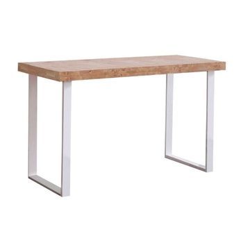 Mesa De Estudio Darek Estilo Industrial En Roble Nordish Y Patas Blancas