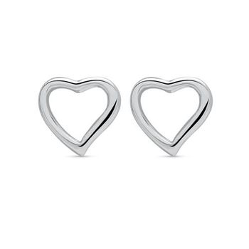 Pendientes de plata 925 corazón rodiado