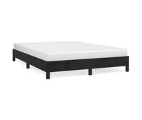 estructura de cama de terciopelo negro 140x190 cm
