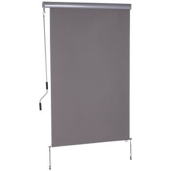 Outsunny Persiana Vertical para Balcón y Terraza, Protección contra el Viento, Panel Lateral, Privacidad con Manivela 200x120 cm   Aosom España