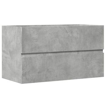 Armario Pared Baño | Mueble De Baño Madera Ingeniería Gris Hormigón 80x38,5x45cm