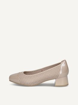 CAPRICE Pumps, beige, made of Leather and textile with Block heel, Size 38
