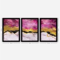 cuadro decorativo enmarcado 3sc42 multicolor 35x45 cm 3 piezas
