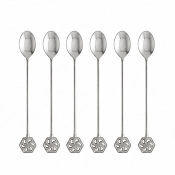 Cucharas de café plateadas arabescos - lote de 6