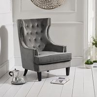 penelope grey velvet armchair