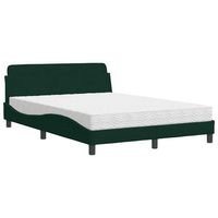 cama con colchon dover terciopelo verde oscuro 120x200 cm vidaxl