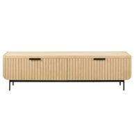 mueble tv de chapa de roble y acero negro de 167 cm