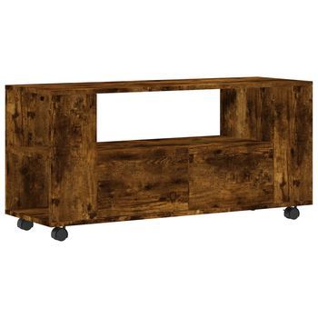 Mueble Tv | Mueble De Salón | Armario Tv Madera De Ingeniería Roble Ahumado 102x34,5x43cm