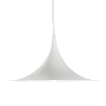 Lámpara colgante metal blanco ø30 cm trompeta cable 380 cm