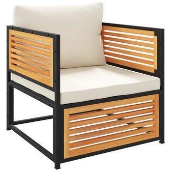 Sillón De Jardín | Silla De Jardín Con Cojines Madera Maciza De Acacia