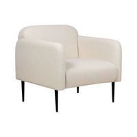 sillon asiento silla retro art deco tela lino patas metal sala de estar beige y negro stouby