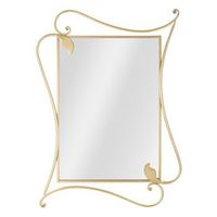 espejo de pared con marco sinuoso en metal dorado cm 80x4x110