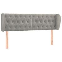 cabecero accesorio para dormir mueble dormitorio acolchado con borde lateral 147 x 23 x 7888 cm tela terciopelo gris claro tdl0205235