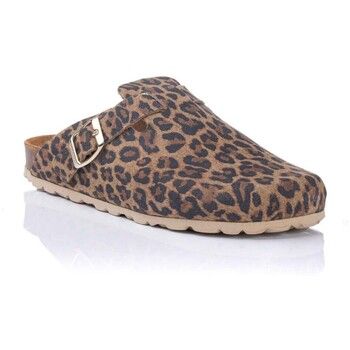 Autenti Zuecos Zueco anatómico en piel - Animal print para mujer
