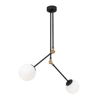 Lámpara De Techo Cambaz-3453 Blanco Negro Metal Vidrio 100x15x110 Cm