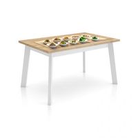 mesa de comedor fija y robusta 141x90 cm naira roble blanco 141 x 74 x 90 cm
