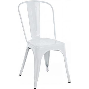 Silla Apilable Benedikt De Metal Blanco 48x44x89 Cm Clp
