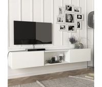 mueble tv suspendido paltamo aglomerado 180 x 31 x 30 cm - blanco encasa