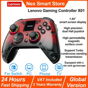 Controlador de Juegos Lenovo X01, Pantalla de 1.44 Pulgadas, Control Inalámbrico de Doble Vibración de Seis Ejes, 3 Modos, Gatillos Hall, Gamepad Inalámbrico