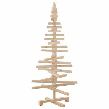 Árbol De Navidad De Madera De Adorno Madera Maciza Pino 120 Cm Vidaxl