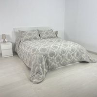edredon conforter jacquard greca  funda cojin 150 cm rufino diaz gris