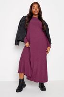 yours vestido canale morado de manga larga mujer curvy y tallas grandes yours