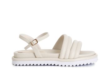 sandalias asimétricas beige 38