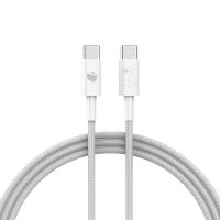 pccom essential cable usb-c a usb-c 65w carga rapida nylon trenzado 1m blanco