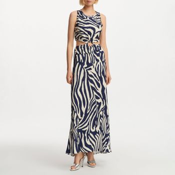 Essentiel Antwerp Fiora O-Ring Chiffon Midi Dress - UK 14