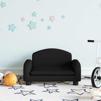 Vidaxl Sofá Para Niños De Tela Negro 50x40x30 Cm