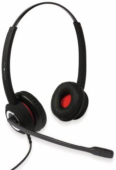 plusonic 192266 6337-10.2P_BBB - Cascos Auriculares de Diadema con micrófono (estéreo, con Cable USB), Color Negro