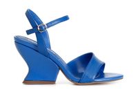 sandalias de piel con banda asimetrica cobalto