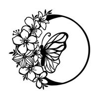 decoracion pared de metal butterfly and flor negro 69x15x68 cm