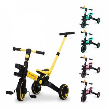 Triciclo 5 En 1 Mobiclinic Evolutivo Manillar Con Asiento Ajustable Peso Máximo 25 Kg Luz 1 Año Y Medio A 5 Años Amarillo