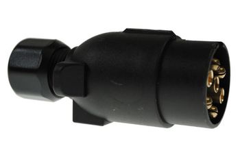 12N 7 Pin Black Plastic Plug Caravan Electric Trailer Plug