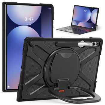 Para Samsung Galaxy Tab S10 S9 S8 Ultra Funda PC de 14,6 pulgadas + TPU 360 °   Soporte giratorio con carcasa protectora anticaídas de cuatro esquinas