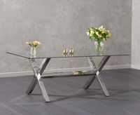 renzo 200cm glass dining table