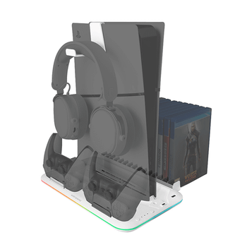 SOPORTE MULTIFUNCION PARA PS5 MARS GAMING MPS5-B2 ILUMINACION RGB SISTEMA DE REFRIGERACION CARGADOR